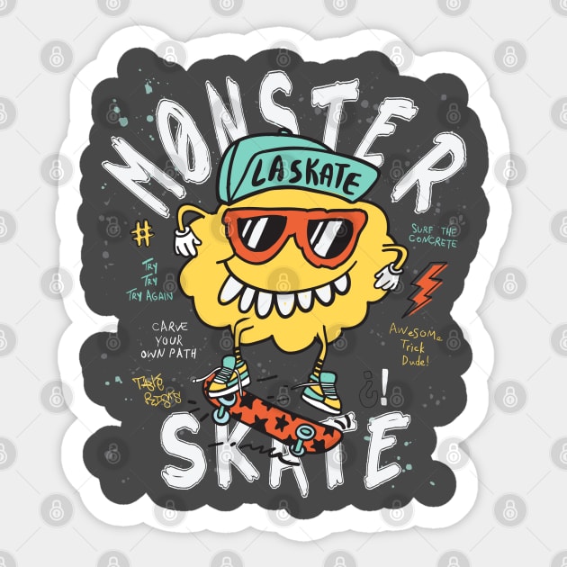 Cool Monster Skate Sticker by TomCage